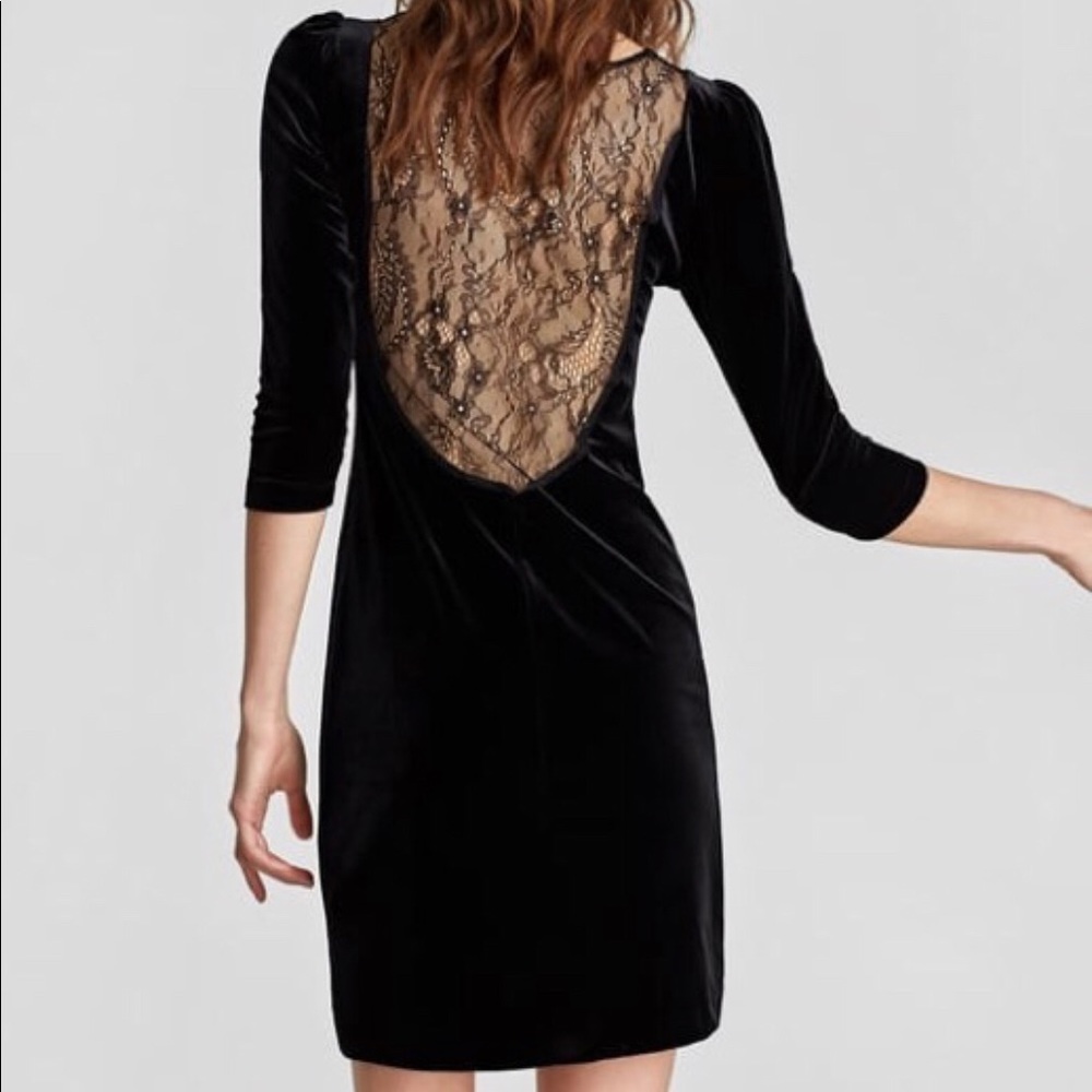 Zara Velvet Lace Dress